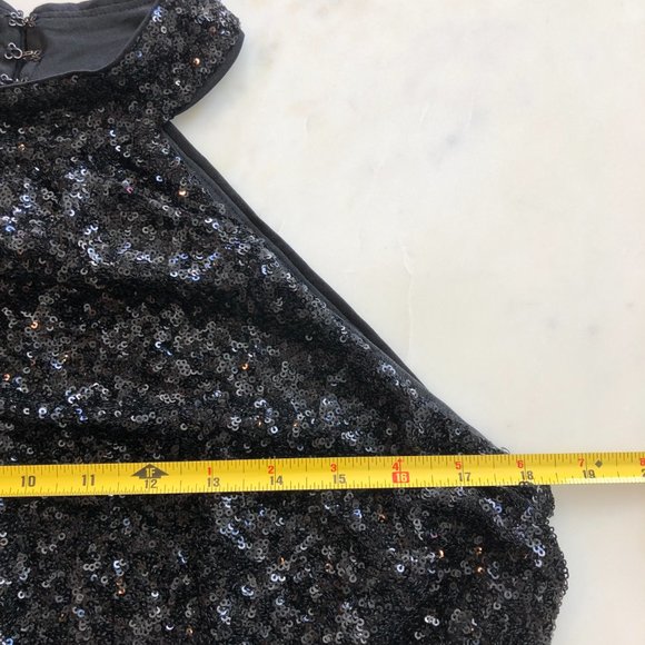 Express Black Sequin Halter Neck Tie Waist Jumpsuit Size L - Picture 10 of 16